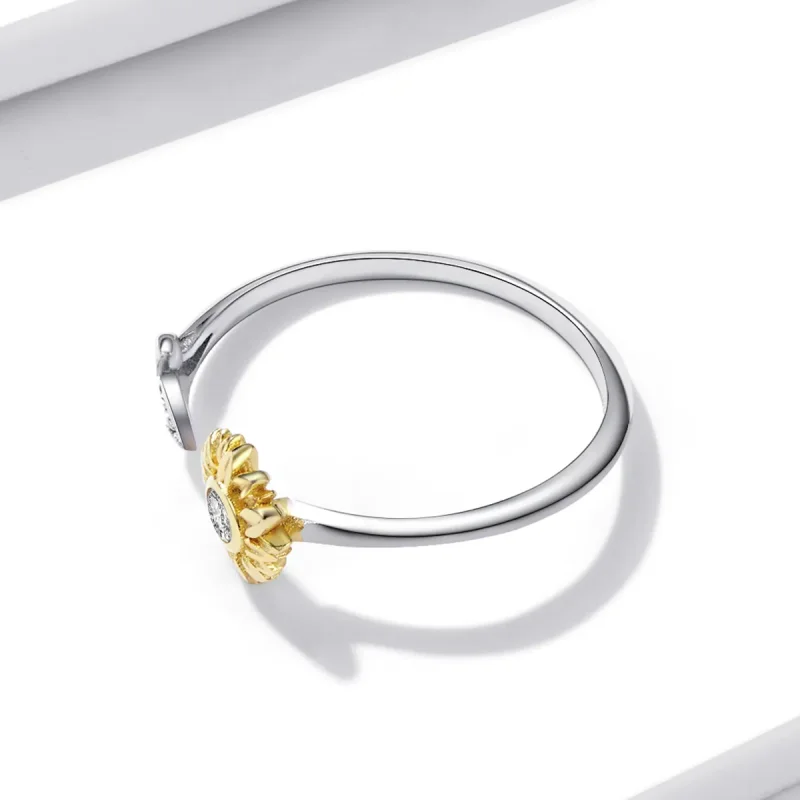 (image for) Pandora Style Sun Flower Open Ring - BSR213 - View 3