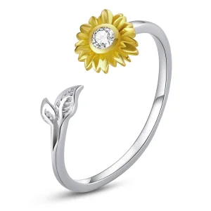 (image for) Pandora Style Sun Flower Open Ring - BSR213