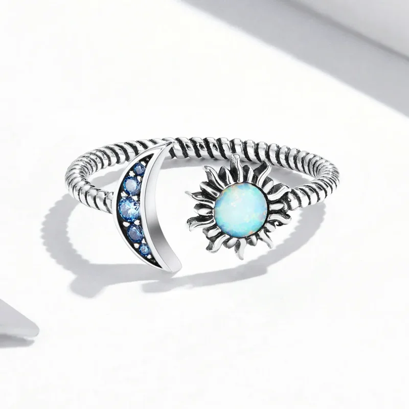 (image for) Pandora Style Sun, Moon, Stars Bestie Open Ring - SCR796 - View 4