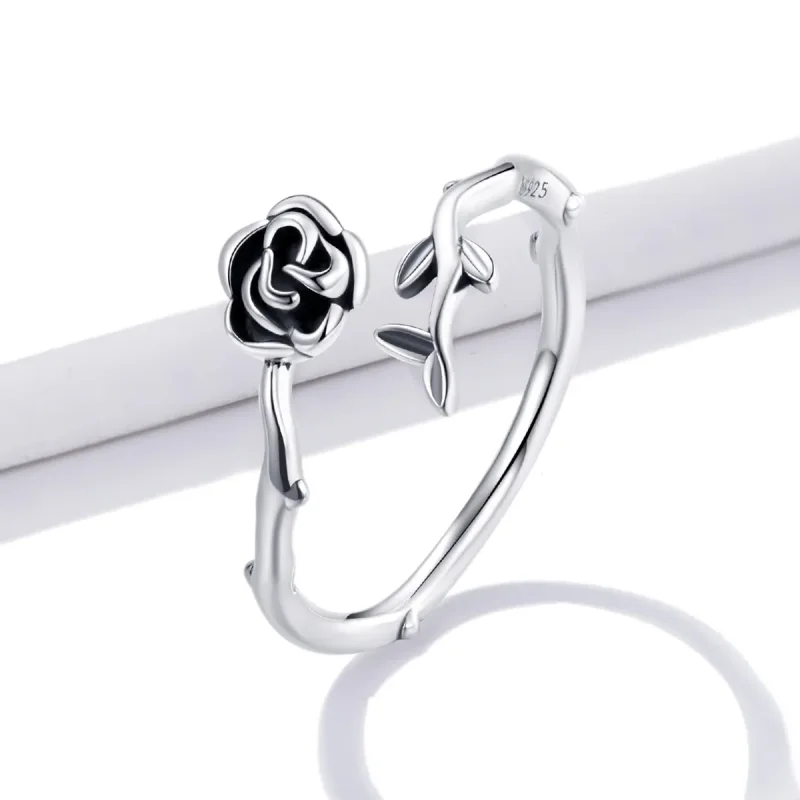 (image for) Pandora Style Thorny Rose Open Ring - BSR196 - View 2
