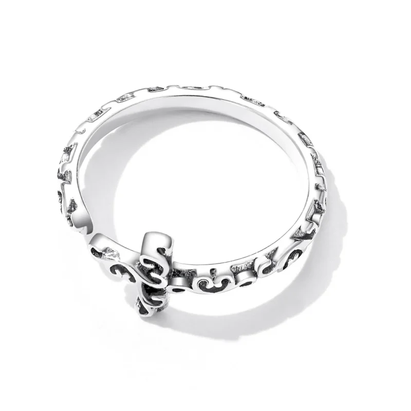 (image for) Pandora Style Vintage Cross Open Ring - VSR162 - View 3