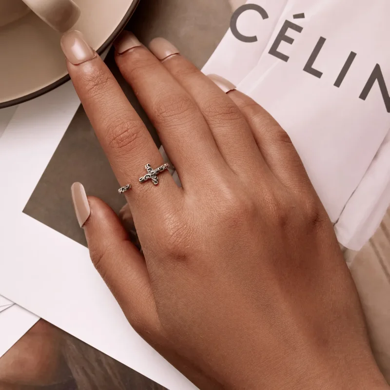 (image for) Pandora Style Vintage Cross Open Ring - VSR162 - View 6