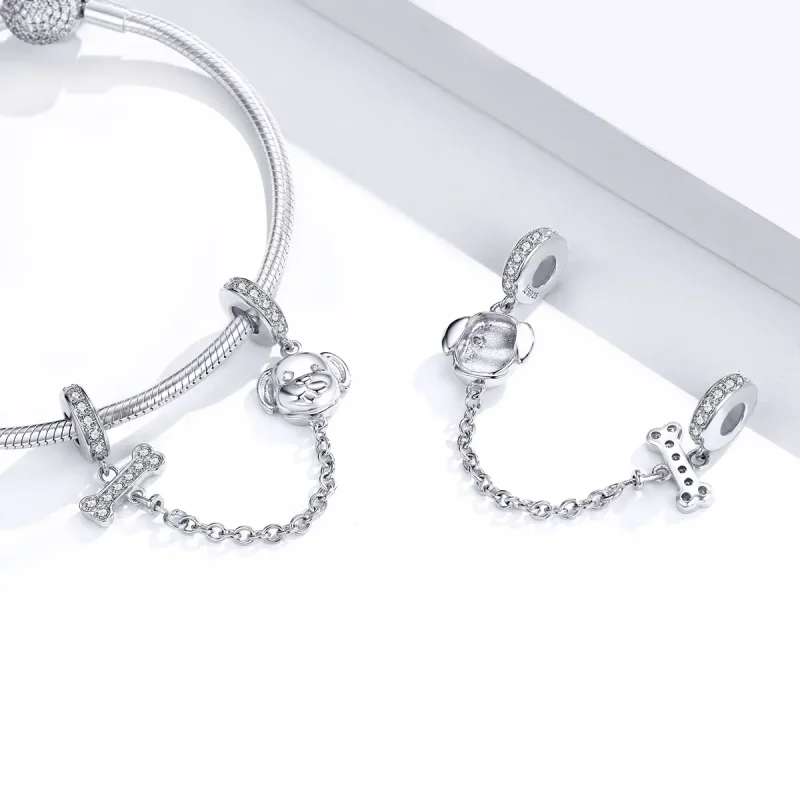 (image for) Pandora Style Adorable Puppy Safety Chain - SCC1434 - View 4
