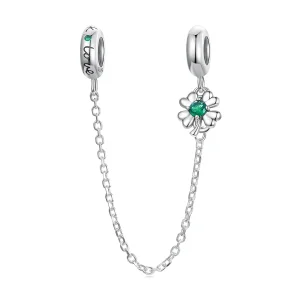 (image for) Pandora Style Four Leaf Clover Safety Chain - SCC2372