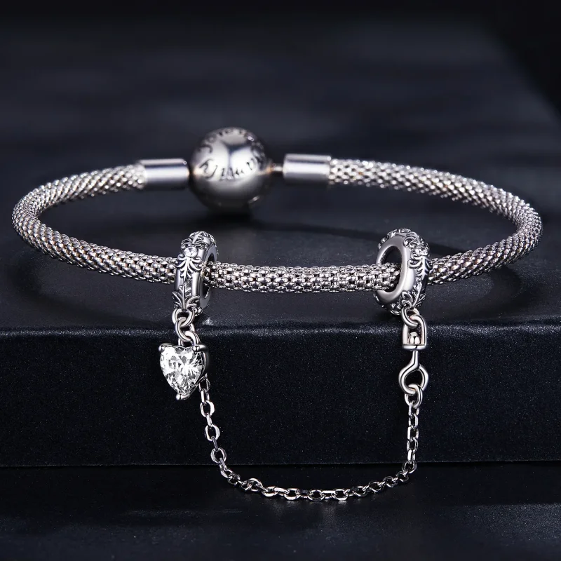 (image for) Pandora Style Retro Pattern Safety Chain - SCC2407 - View 3