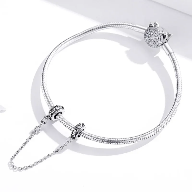 (image for) Pandora Style Silver Classical Vine Safety Chain - SCC1546 - View 2