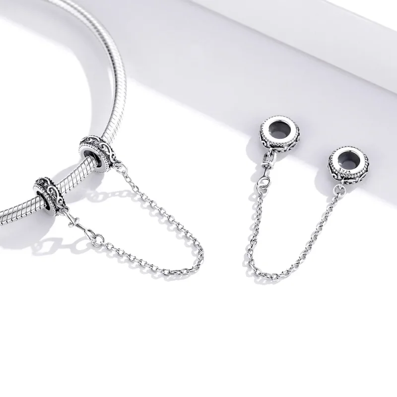 (image for) Pandora Style Silver Classical Vine Safety Chain - SCC1546 - View 3