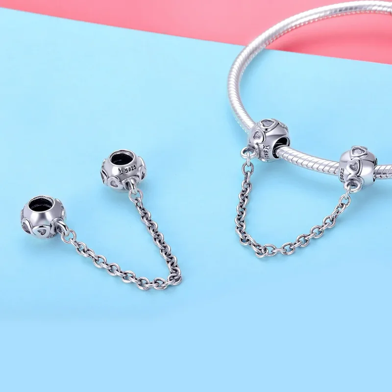 (image for) Pandora Style Silver Cute Safety Chain - SCC736 - View 2