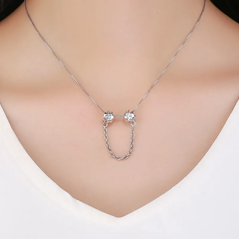 (image for) Pandora Style Silver Cute Safety Chain - SCC736 - View 5