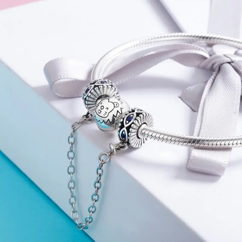 (image for) Pandora Style Silver Devil'S Eye Safety Chain - SCC617 - View 4