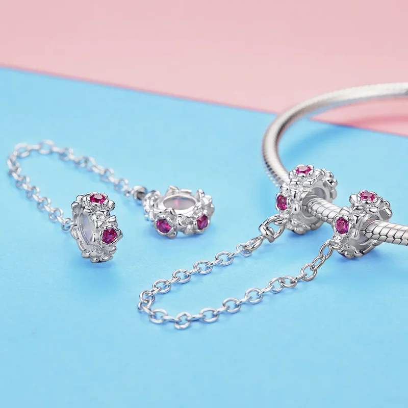 (image for) Pandora Style Silver Fairy'S Garland Safety Chain - BSC035 - View 3