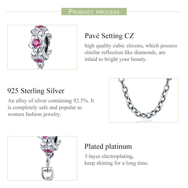 (image for) Pandora Style Silver Fairy'S Garland Safety Chain - BSC035 - View 7