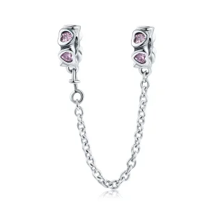 (image for) Pandora Style Silver Fragrant Heart Safety Chain - SCC562