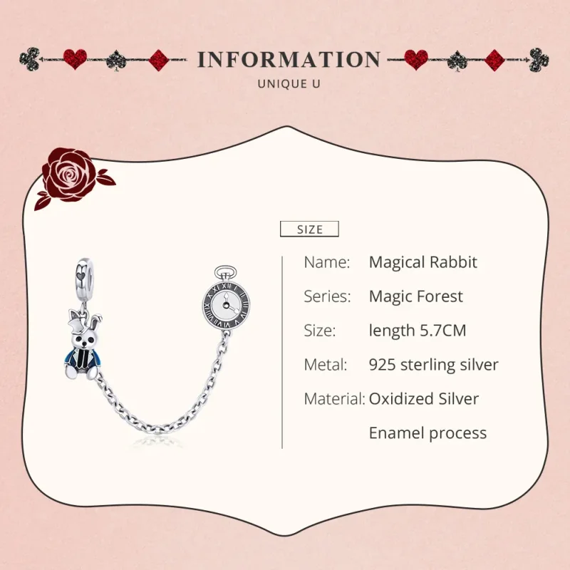 (image for) Pandora Style Silver Hare Safety Chain - SCC1443 - View 7