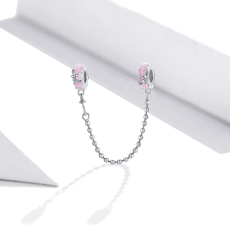 (image for) Pandora Style Silver Love Daisy Safety Chain - SCC1799 - View 2