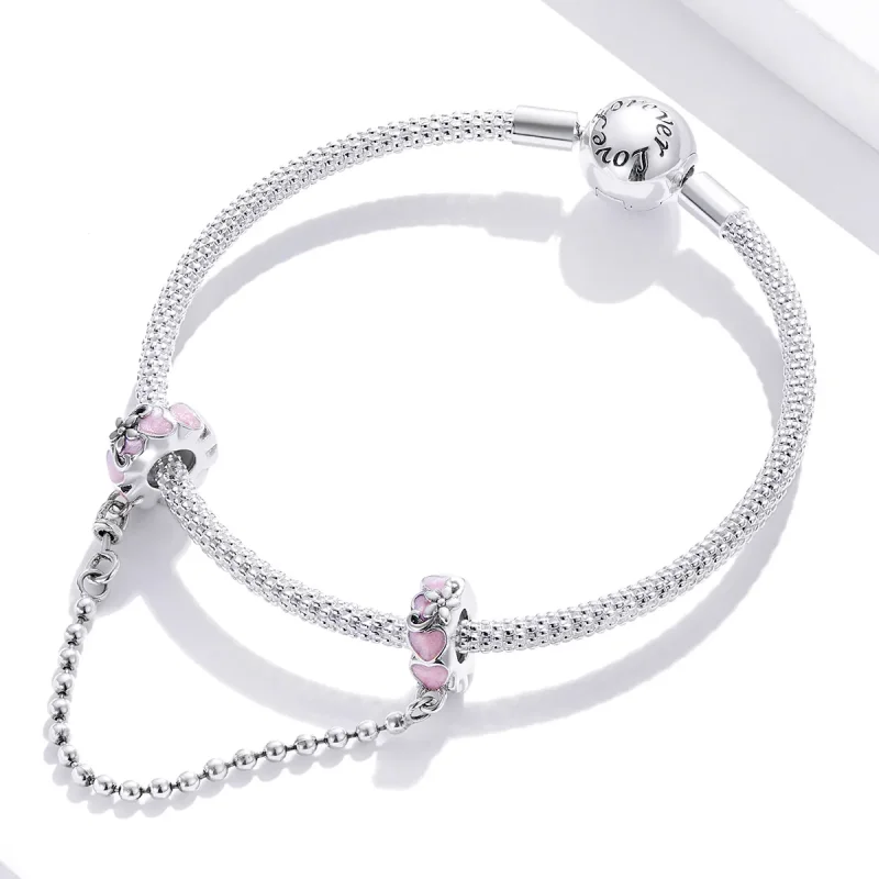(image for) Pandora Style Silver Love Daisy Safety Chain - SCC1799 - View 3