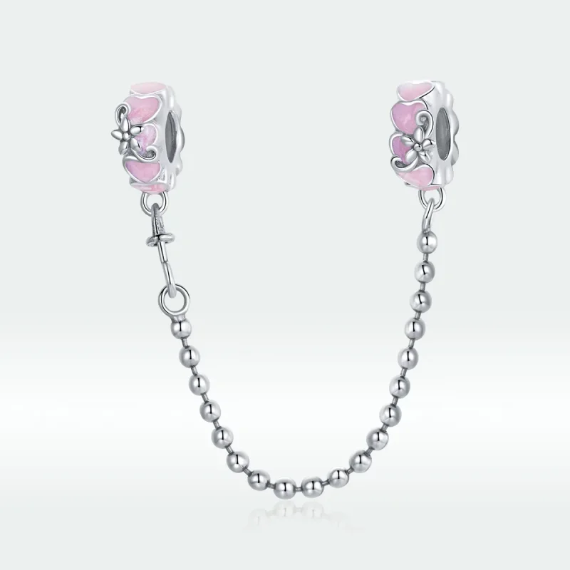 (image for) Pandora Style Silver Love Daisy Safety Chain - SCC1799 - View 5