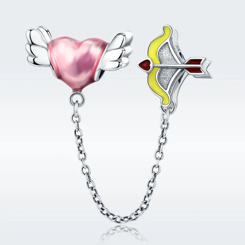 (image for) Pandora Style Silver Love Wishes Safety Chain - SCC628 - View 2