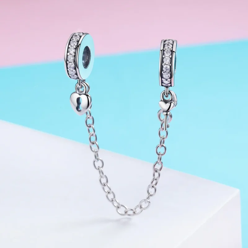 (image for) Pandora Style Silver Only Love Safety Chain - SCC606 - View 3