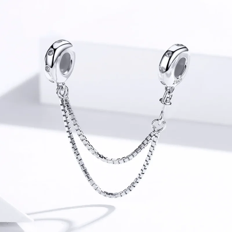 (image for) Pandora Style Silver Simple Chain Safety Chain - SCC1419 - View 2