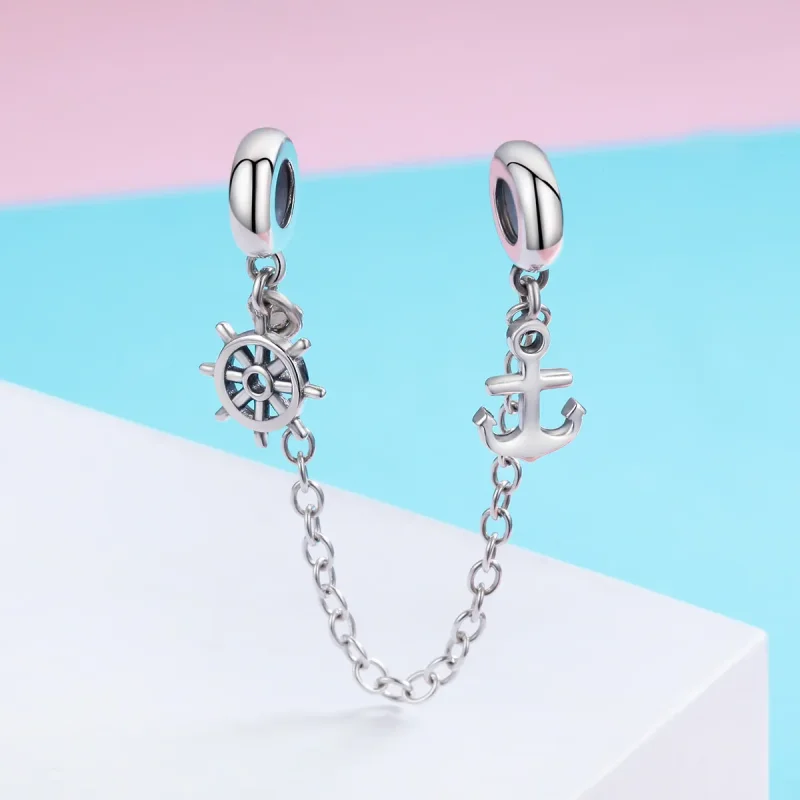 (image for) Pandora Style Silver Voyage Safety Chain - SCC604 - View 3