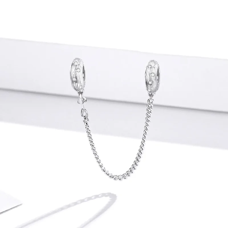 (image for) Pandora Style Silver Water Wave Safety Chain - SCC1577 - View 2