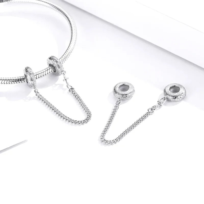 (image for) Pandora Style Silver Water Wave Safety Chain - SCC1577 - View 4