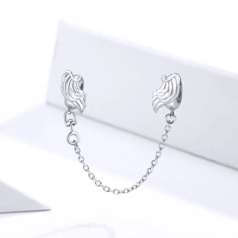 (image for) Pandora Style Silver Wings of Angel Safety Chain - BSC241 - View 2