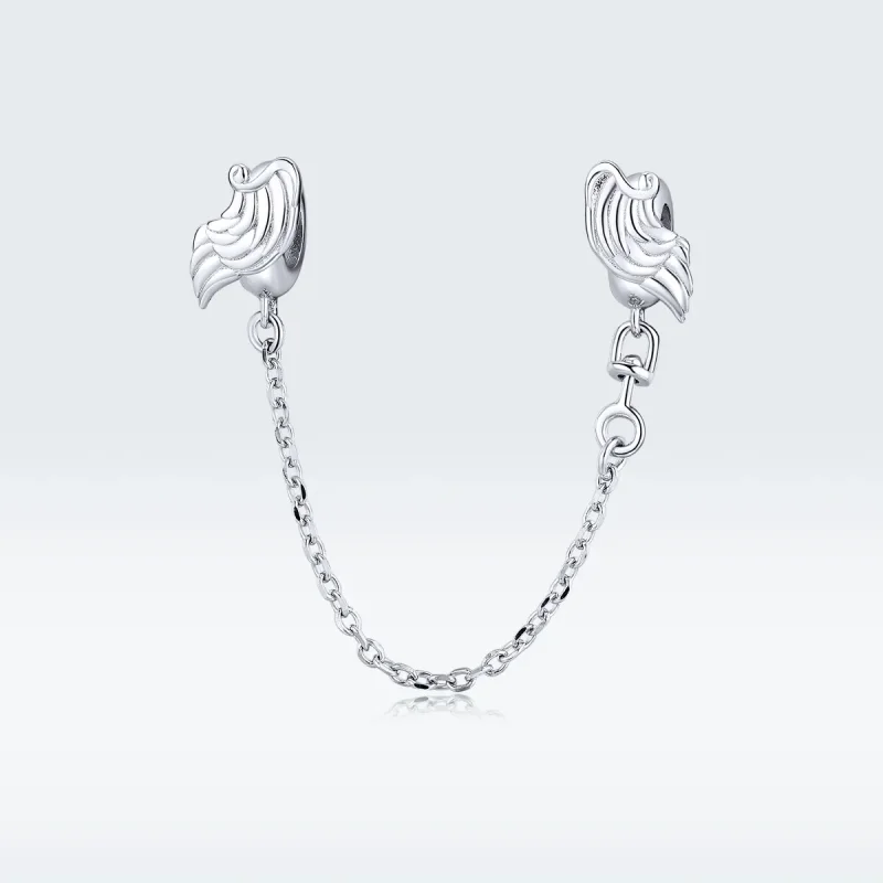 (image for) Pandora Style Silver Wings of Angel Safety Chain - BSC241 - View 5