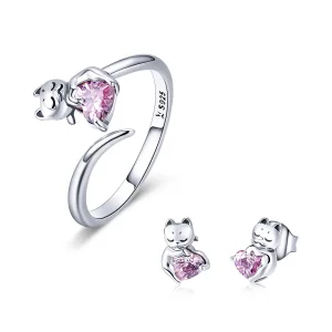 (image for) Pandora Style Adorable Cat Jewelry set - SET002