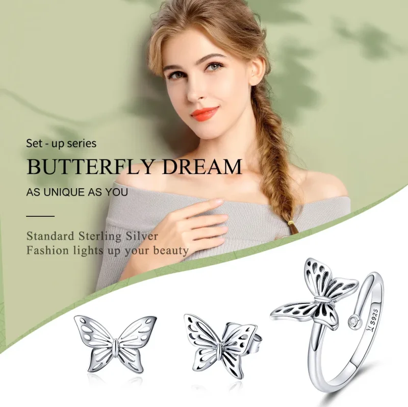 (image for) Pandora Style Butterflies Dream Jewelry set - SET003 - View 2