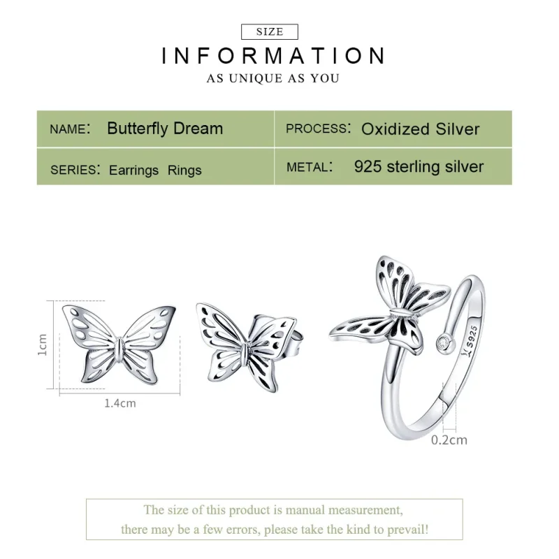 (image for) Pandora Style Butterflies Dream Jewelry set - SET003 - View 3