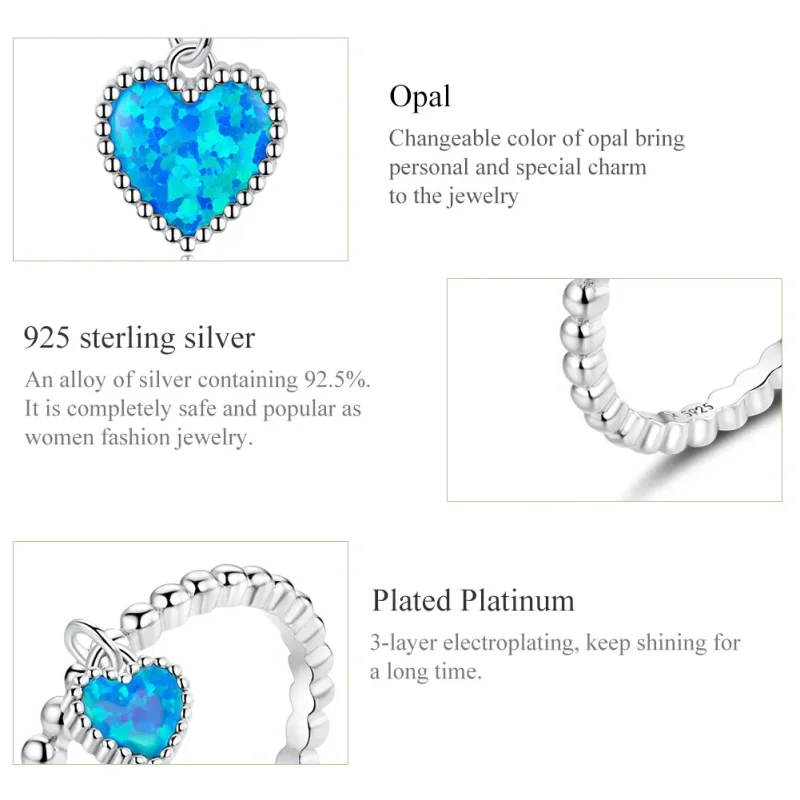 (image for) Pandora Style Dark Blue Heart Jewelry set - SET018 - View 6