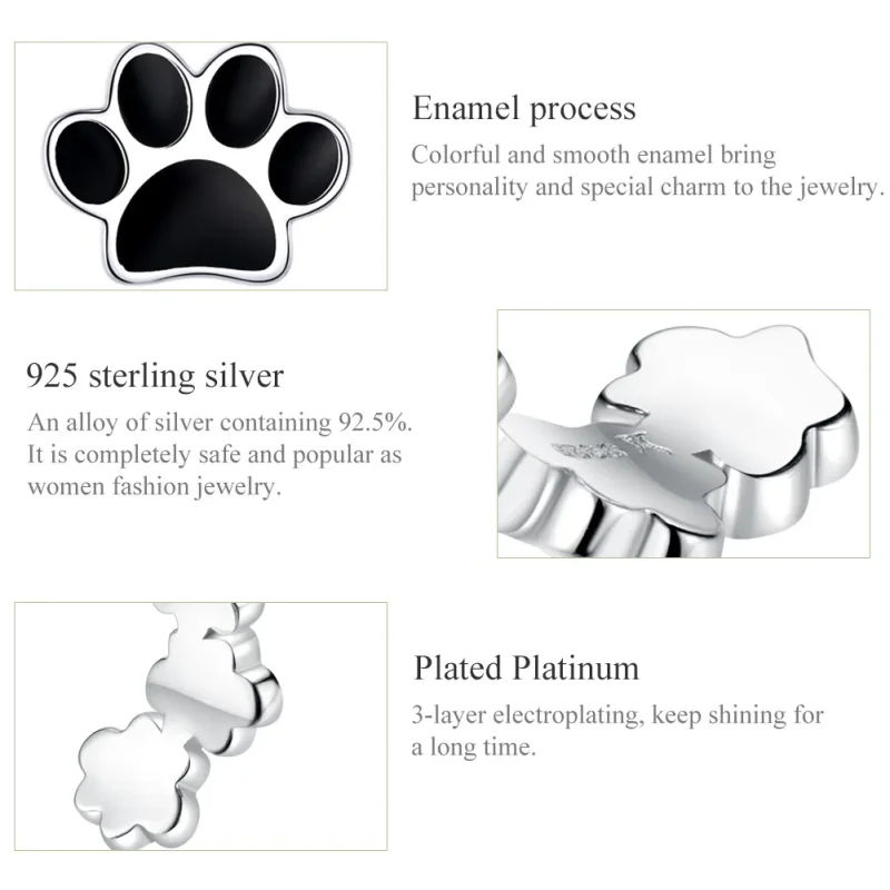 (image for) Pandora Style Footprint Jewelry set - SET013 - View 3