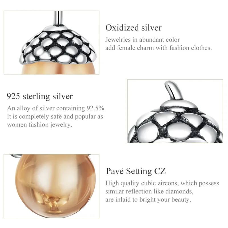 (image for) Pandora Style Shining Acorns Jewelry set - SET019 - View 6