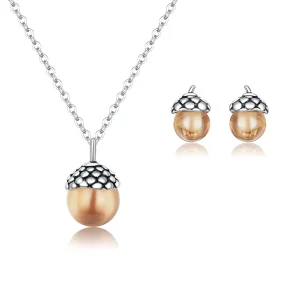 (image for) Pandora Style Shining Acorns Jewelry set - SET019