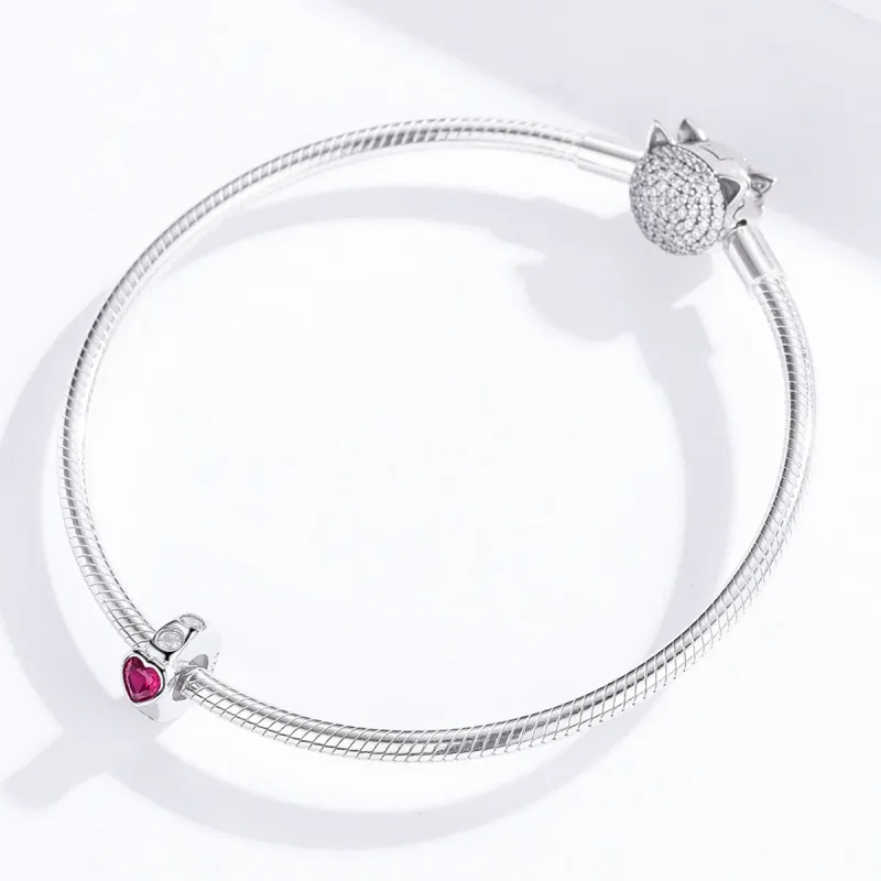 (image for) Pandora Style Silver Bright Love Spacer Charm - BSC123 - View 4