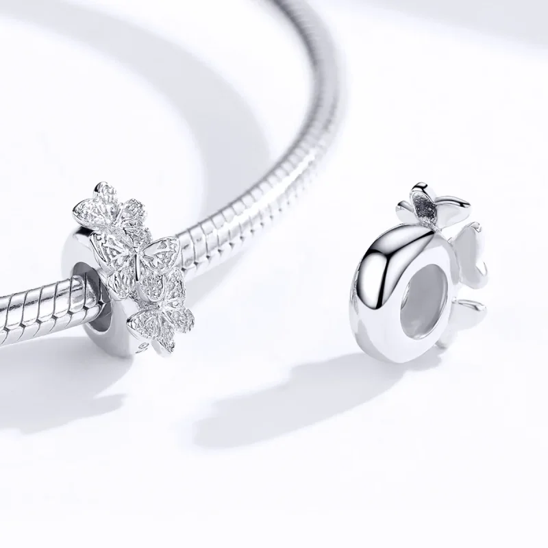 (image for) Pandora Style Silver Butterfly Spacer Charm - BSC120 - View 4