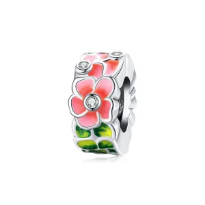 (image for) Pandora Style Silver Colorful Flowers Spacer Charm - SCC1727