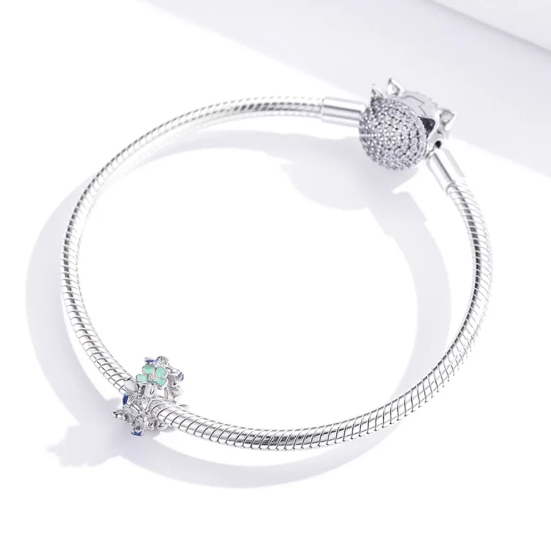 (image for) Pandora Style Silver Colorful Garden Spacer Charm - BSC288 - View 2