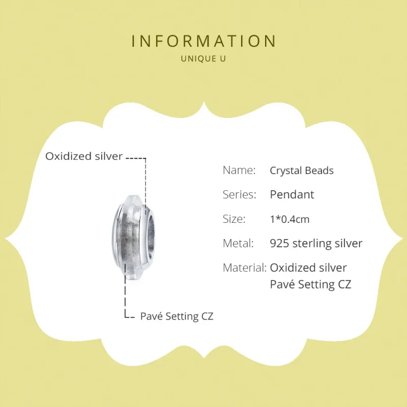 (image for) Pandora Style Silver Crysta Spacer Charm - SCC1818 - View 6