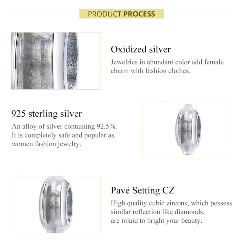 (image for) Pandora Style Silver Crysta Spacer Charm - SCC1818 - View 7