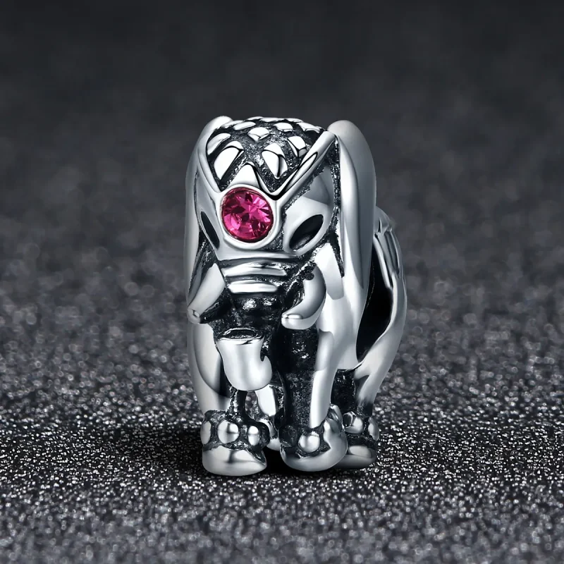(image for) Pandora Style Silver Cute Baby Elephant Spacer Charm - SCC321 - View 2