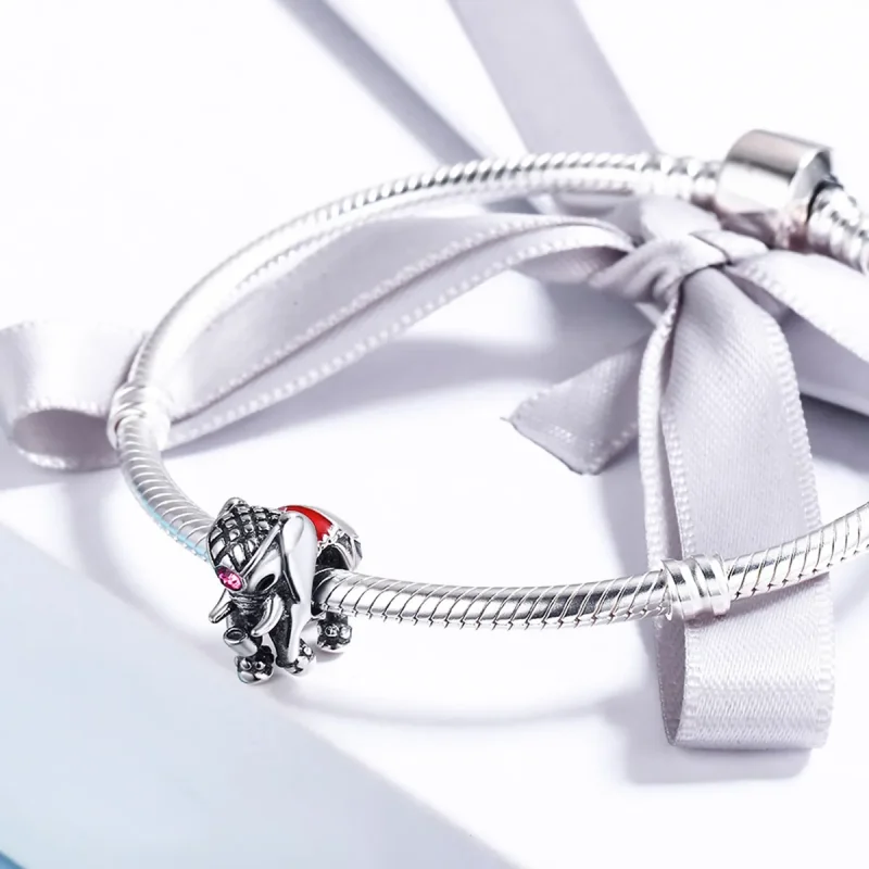 (image for) Pandora Style Silver Cute Baby Elephant Spacer Charm - SCC321 - View 4