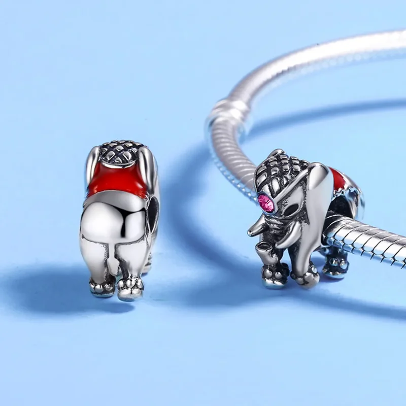 (image for) Pandora Style Silver Cute Baby Elephant Spacer Charm - SCC321 - View 5