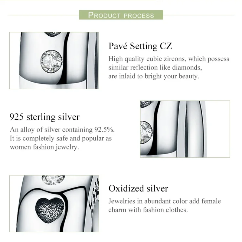 (image for) Pandora Style Silver Cute Spacer Charm - SCC593 - View 7