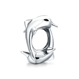 (image for) Pandora Style Silver Dolphins Spacer Charm - BSC296