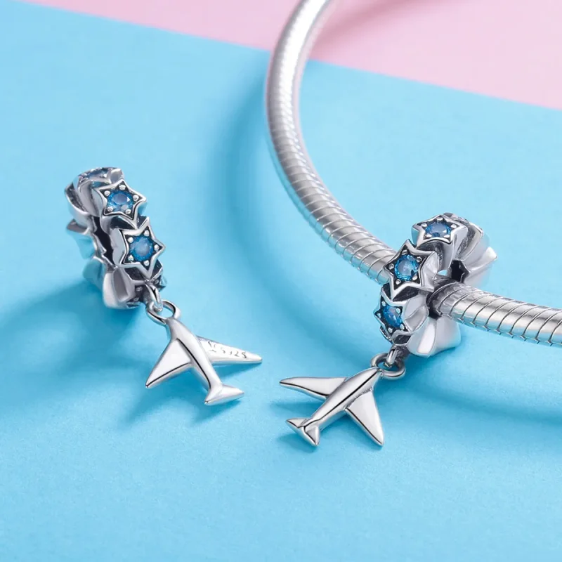 (image for) Pandora Style Silver Dream of Traveling Spacer Charm - SCC882 - View 4