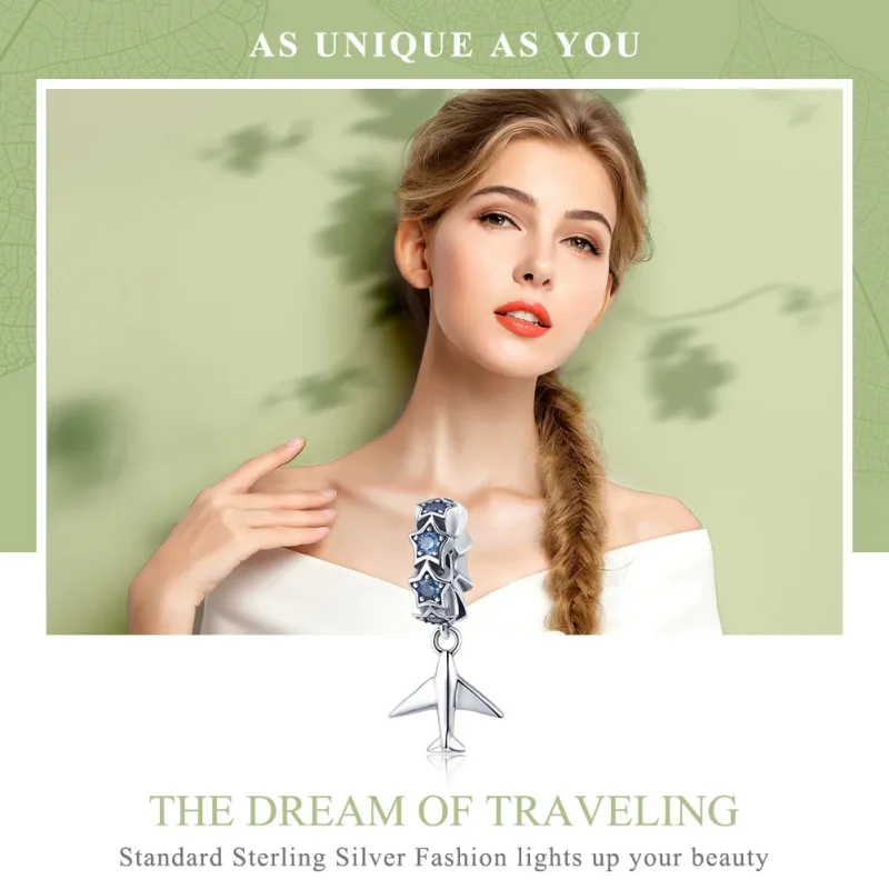 (image for) Pandora Style Silver Dream of Traveling Spacer Charm - SCC882 - View 6