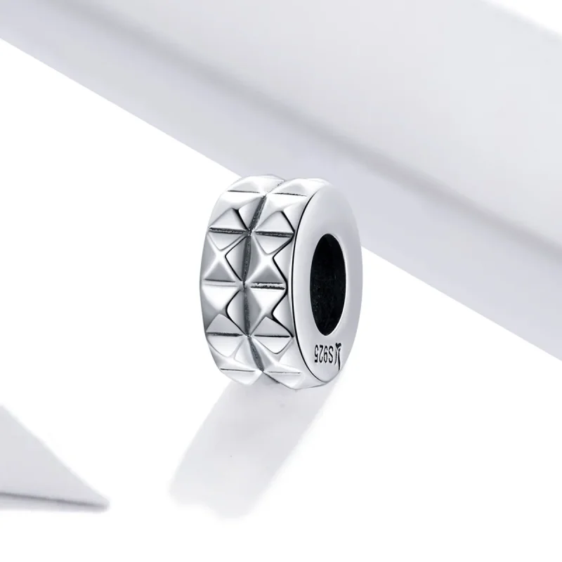 (image for) Pandora Style Silver Geometry Spacer Charm - SCC1789 - View 2